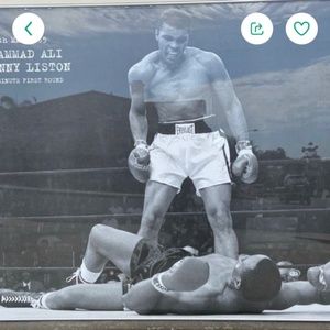Huge Muhammad Ali KO Liston Poster Framed 54.5 inches by 38.5 inches